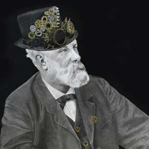 Portrait de Jules Verne - extrait de l'oeuvre "Dans l'ère du temps"