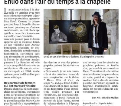 Portraitiste hyperréaliste : Enuo exposée à la chapelle de Noyers-sur-Cher