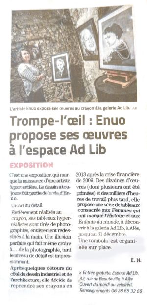 Trompe l’œil : Enuo expose ses œuvres à l’espace Ad Lib d’Alès